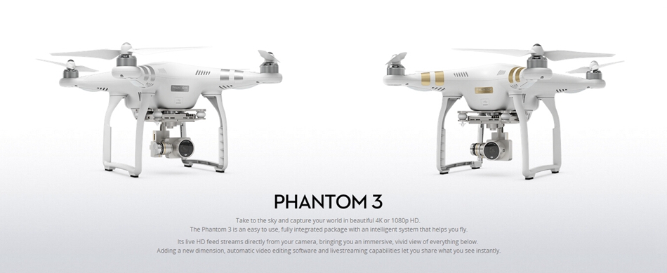 DJI Phantom 3 Professional With 4K Camera & Advanced 1080p HD RTF Double Battery 