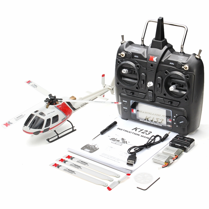 XK K123 6CH Brushless AS350 Scale 3D6G System RC Helicopter RTF