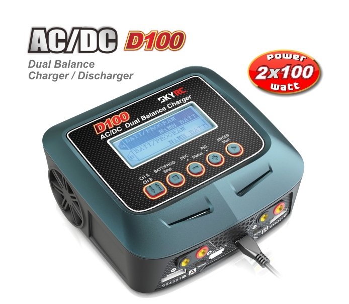 SkyRC D100 AC/DC Dual Balance Charger Discharger For RC Models