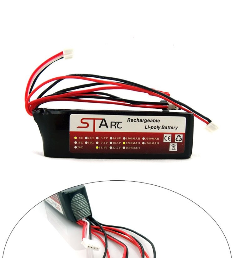 STARC 11.1V 8C 2200mAh Li-Poly Battery For Flysky Futaba Walkera Transmitter