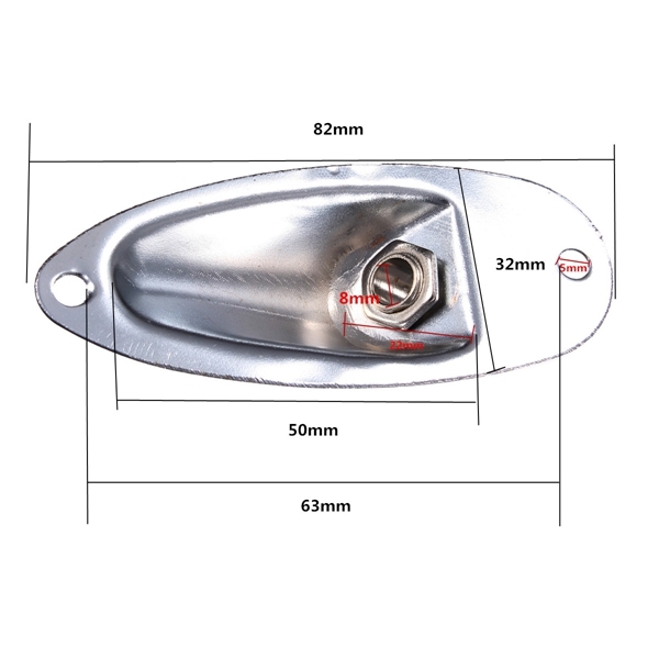 Chrome Guitar Output Loaded Input Jack Plate Replacement For Fender Strat