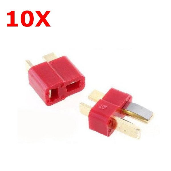 10x Fireproof T Plug Connector For RC ESC Battery