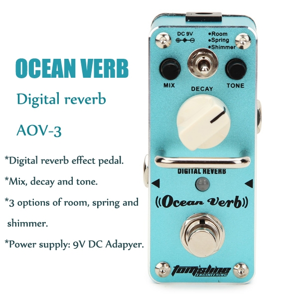 AROMA AOV-3 OCEAN VERB Effect Pedal Digital Reverb Guitar Effect Pedal