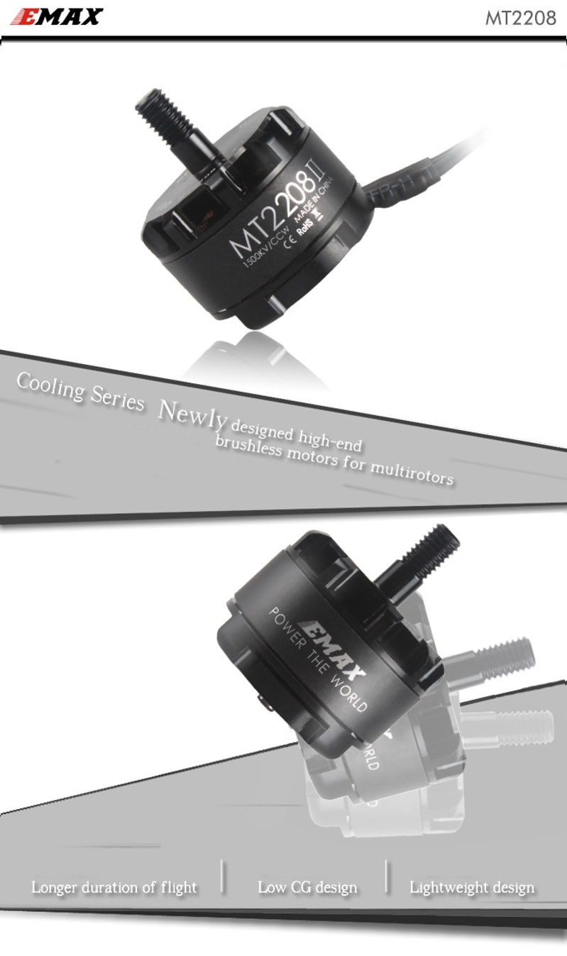 EMAX Cooling New  MT2208 II 1500KV 2000KV Brushless Motor CW CCW for RC Multicopter