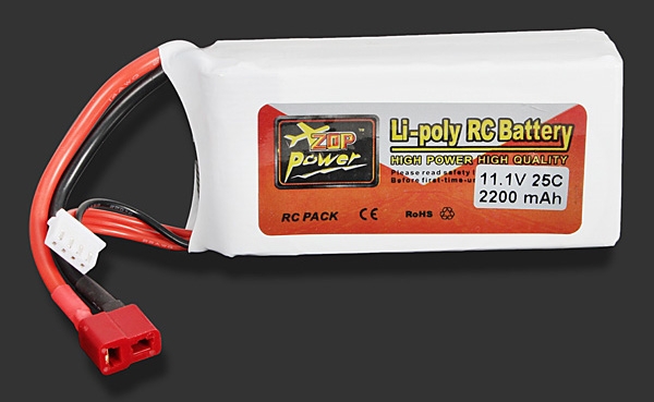 ZOP Power 11.1V 2200mAh 25C Lipo Battery T Plug