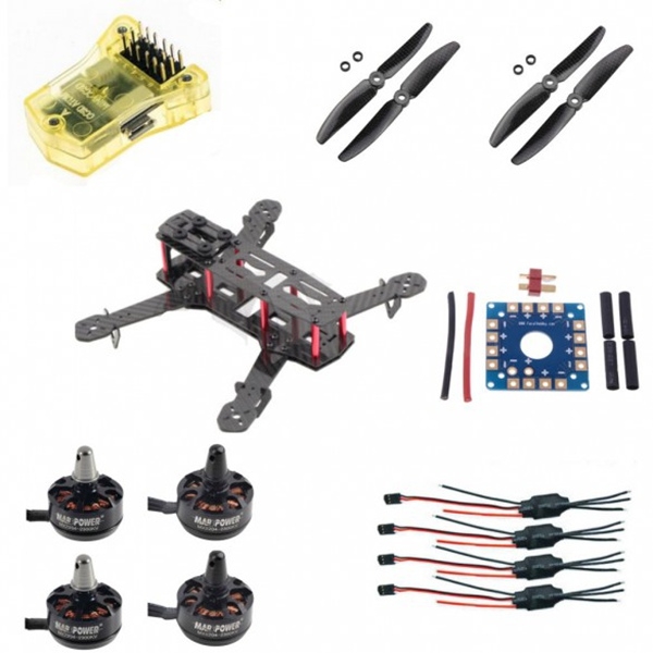 RC250 Frame Kit Combo MX2204 Motor 12A ESC 5030 Propeller Mini CC3D FC